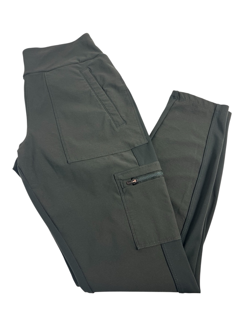 Athleta Headlands Hybrid Cargo Tights Sz 10 Dark Gray Green